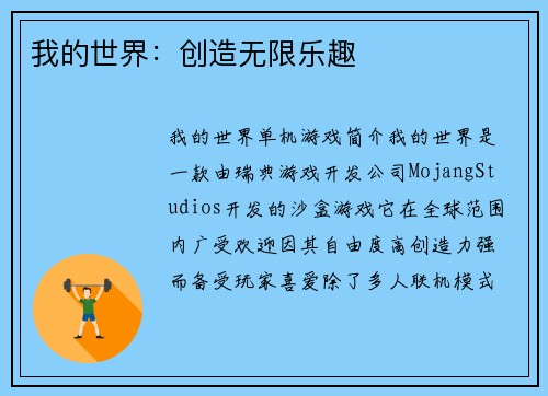 我的世界：创造无限乐趣